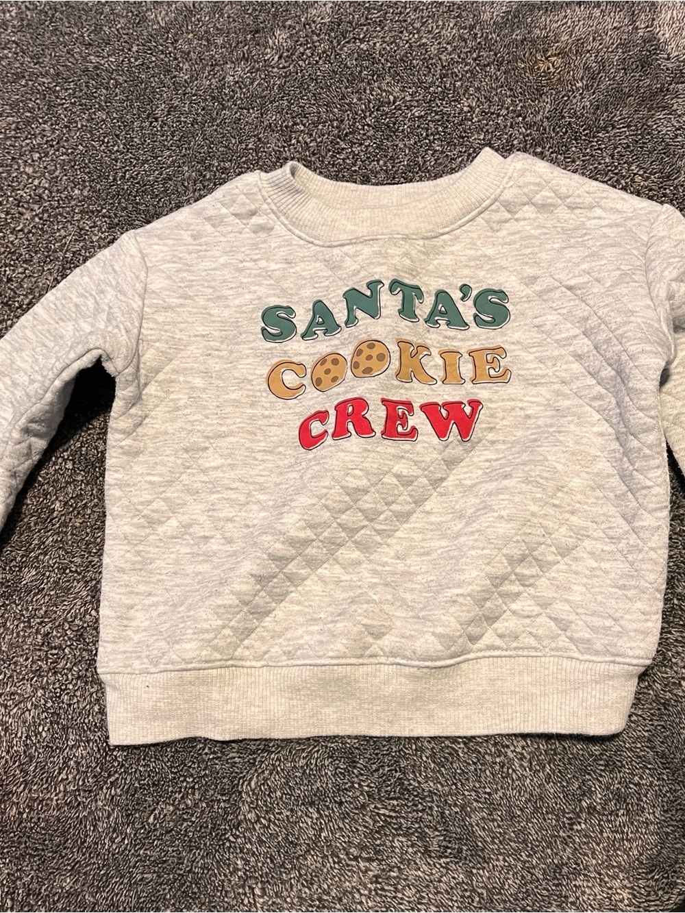jumping beans Light Gray 'Santa's Cookie Crew' Quilted Sweatshirt